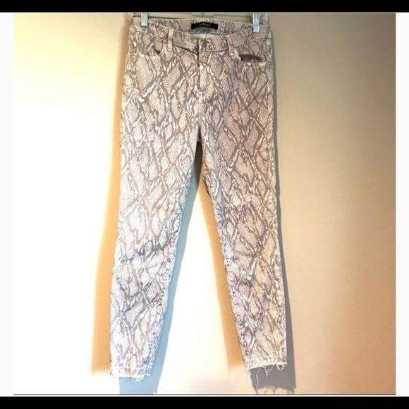 J Brand Alana High Rise Cropped Snake Print Jeans - Picture 2 of 3